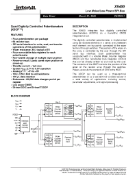Datasheet X9400 manufacturer Intersil