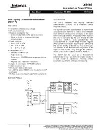 Datasheet X9410WP24-2.7 manufacturer Intersil