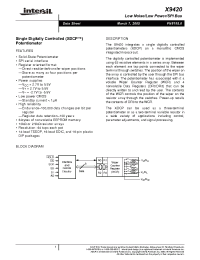 Datasheet X9420WVM-2.7 manufacturer Intersil