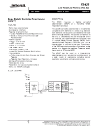 Datasheet X9428YSI-2.7 manufacturer Intersil