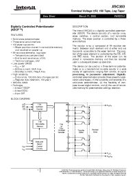 Datasheet X9C303 manufacturer Intersil