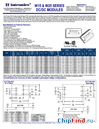Datasheet W15-48D12 manufacturer Intronics