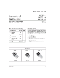 Datasheet 16CTQ100-1 manufacturer IRF