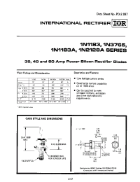 Datasheet 1N1184RA manufacturer IRF
