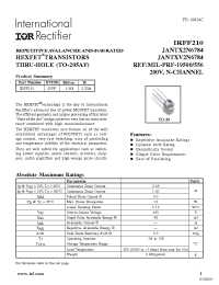 Datasheet 2N6784 manufacturer IRF