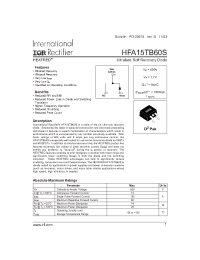 Datasheet HFA15TB60S manufacturer IRF