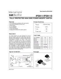 Datasheet IPS511 manufacturer IRF