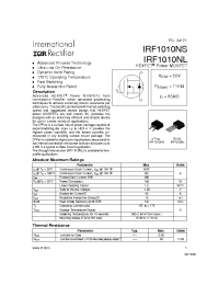 Datasheet IRF1010NL manufacturer IRF