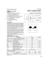 Datasheet IRF1104SPBF manufacturer IRF
