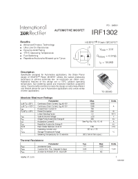 Datasheet IRF1302 manufacturer IRF