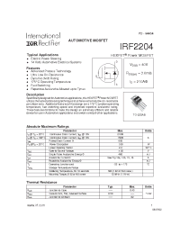 Datasheet IRF2204 manufacturer IRF