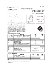 Datasheet IRF2804S-7P manufacturer IRF
