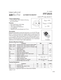 Datasheet IRF2805 manufacturer IRF