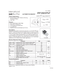 Datasheet IRF2805PBF manufacturer IRF