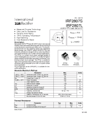 Datasheet IRF2807S manufacturer IRF