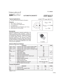 Datasheet IRF3007 manufacturer IRF