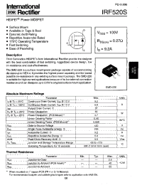 Datasheet IRF520S manufacturer IRF