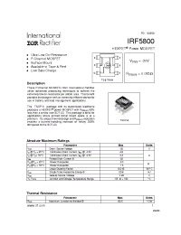 Datasheet IRF5800 manufacturer IRF