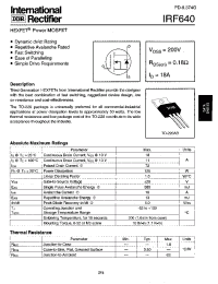 Datasheet IRF640 manufacturer IRF