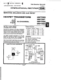 Datasheet IRF722 manufacturer IRF