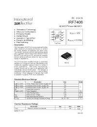 Datasheet IRF7406 manufacturer IRF