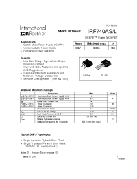 Datasheet IRF740AS manufacturer IRF