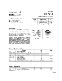 Datasheet IRF7410TR manufacturer IRF