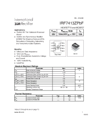 Datasheet IRF7413ZPBF manufacturer IRF