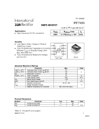 Datasheet IRF7450 manufacturer IRF