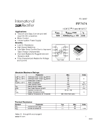 Datasheet IRF7474 manufacturer IRF