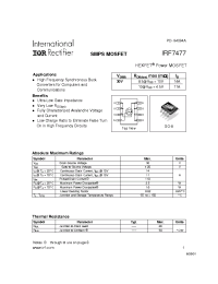 Datasheet IRF7477 manufacturer IRF