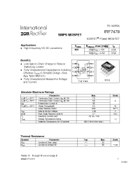 Datasheet IRF7478 manufacturer IRF