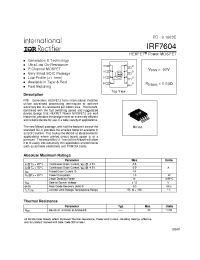 Datasheet IRF7604 manufacturer IRF
