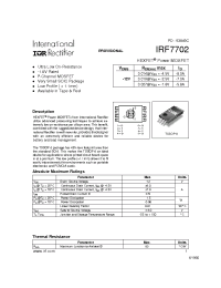 Datasheet IRF7702 manufacturer IRF