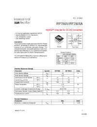 Datasheet IRF7805A manufacturer IRF
