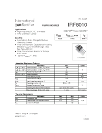 Datasheet IRF8010 manufacturer IRF