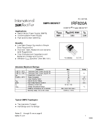 Datasheet IRF820A manufacturer IRF