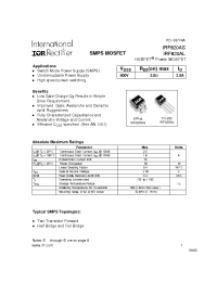 Datasheet IRF820AS manufacturer IRF