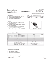 Datasheet IRF830A manufacturer IRF