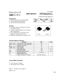 Datasheet IRF830AS manufacturer IRF