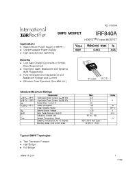 Datasheet IRF840A manufacturer IRF