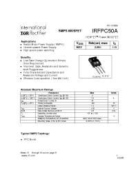 Datasheet IRF9520N manufacturer IRF