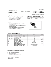 Datasheet IRFB11N50 manufacturer IRF