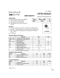 Datasheet IRFB18N50K manufacturer IRF