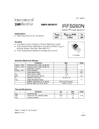 Datasheet IRFB260 manufacturer IRF