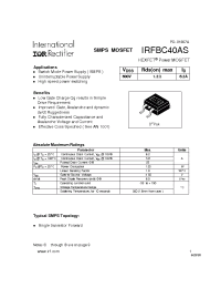 Datasheet IRFBC40AS manufacturer IRF