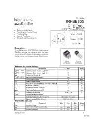 Datasheet IRFBE30S manufacturer IRF
