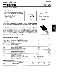 Datasheet IRFI510G manufacturer IRF