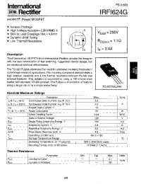 Datasheet IRFI624G manufacturer IRF