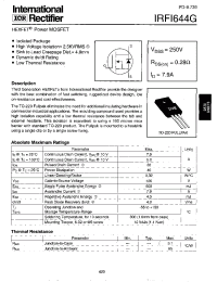 Datasheet IRFI644G manufacturer IRF